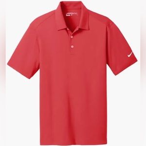 Nike Golf Men's Dri-Fit Stretch UV Tech Polo Red Medium Athletic Sport Jersey